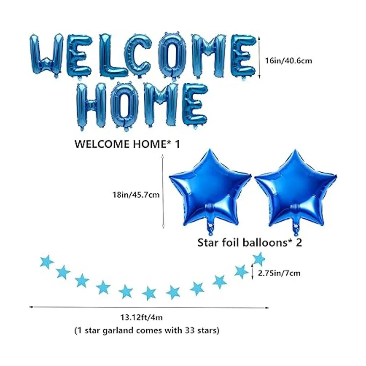 Welcome Home Globos con diseño de estrella con bandera de_3