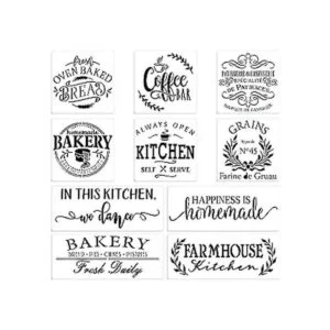Juego de 10 plantillas de cocina de granja carteles_1
