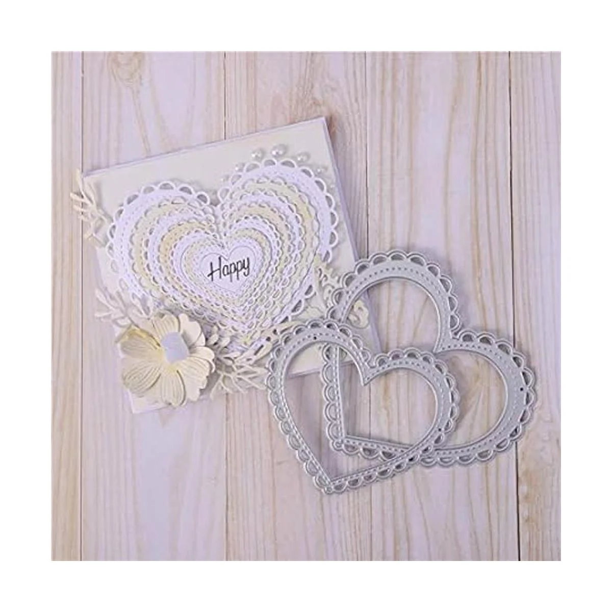 4 piezas de encaje en forma de corazón de metal_5