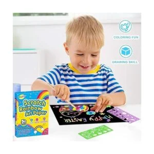 RMJOY Juego de papel para rascar arcoíris 59 piezas de_2