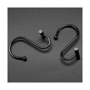 CHICTIE Ganchos de cortina de ducha negros anillos_3