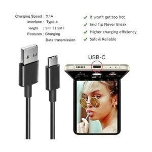 Cable de carga rápida USB C de 5 pies para Samsung Galaxy_2