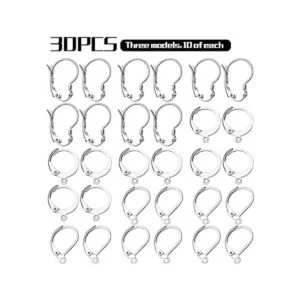 Pendientes de plata de leverback 30 ganchos de acero_3