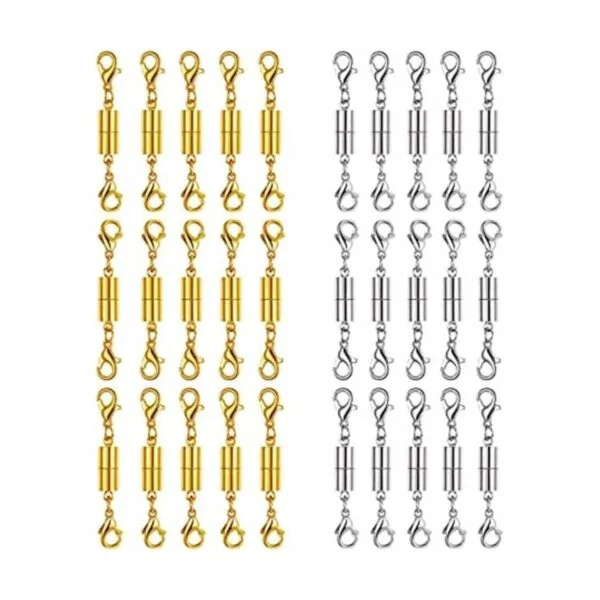 30 cierres de collar de oro y plata cierres magnéticos de_1