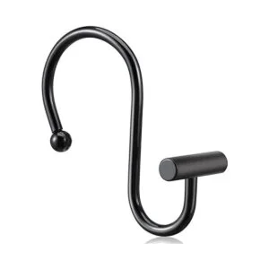 CHICTIE Ganchos de cortina de ducha negros anillos_2