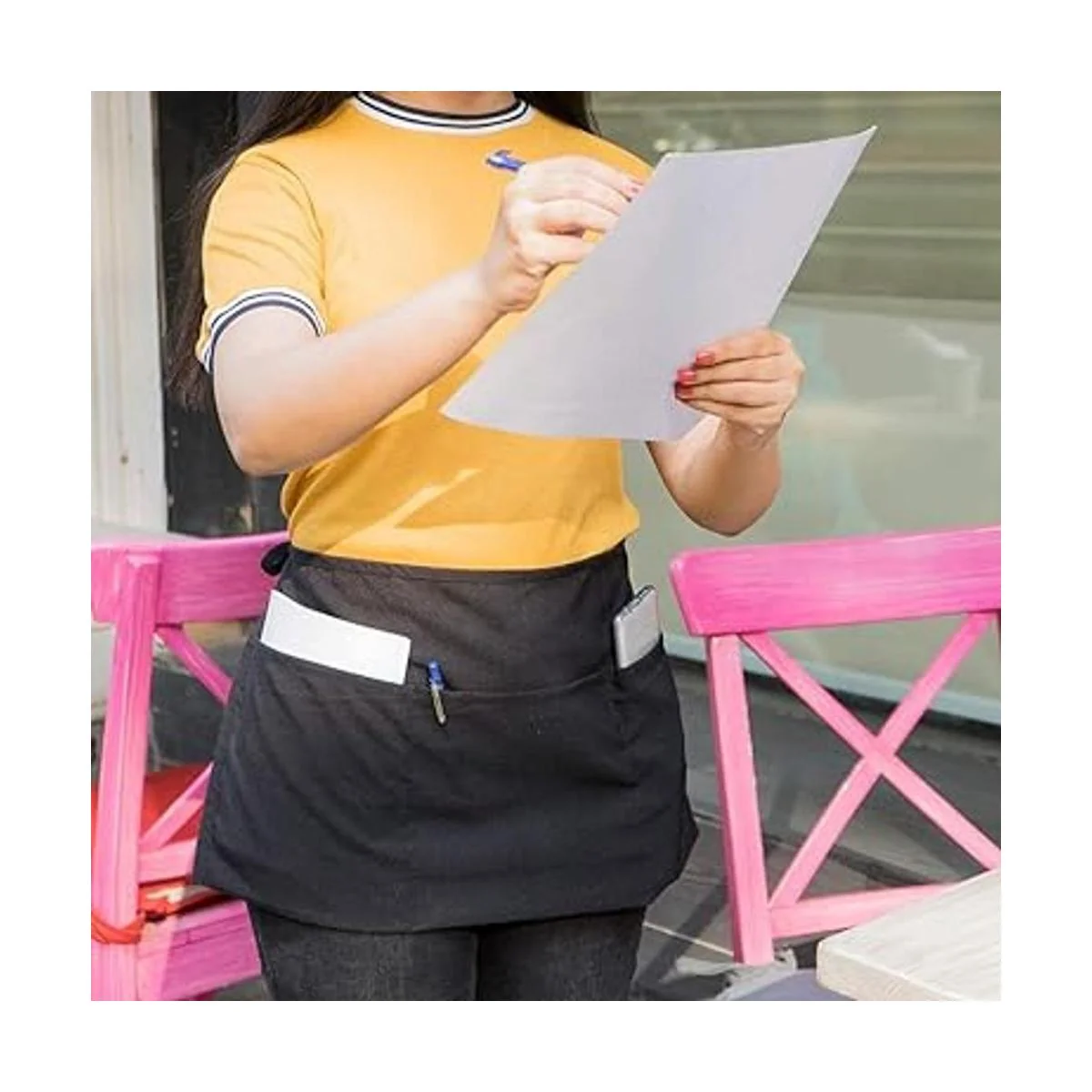 Delantal de servidor con 3 bolsillos de Avalon Waiter y_5