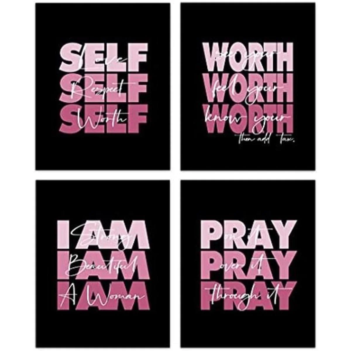 HUYAW Juego de 4 impresiones artísticas inspiradoras para_1