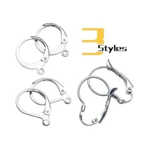 Pendientes de plata de leverback 30 ganchos de acero_4