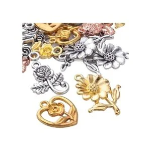 50 colgantes de flores colgantes de aleación de girasol_4