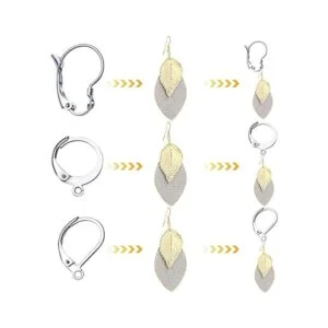 Pendientes de plata de leverback 30 ganchos de acero_5