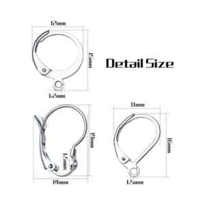 Pendientes de plata de leverback 30 ganchos de acero_2