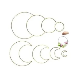 Hoedia 8 anillos dorados de macramé atrapasueños aros de_1