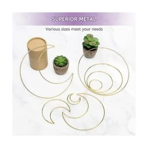 Hoedia 8 anillos dorados de macramé atrapasueños aros de_5