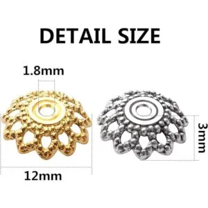 200pcs 0.472 in flor filigrana perlas de aleación_3