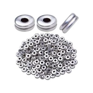 200pcs 0.236 in plata plana redonda espaciador cuentas_1