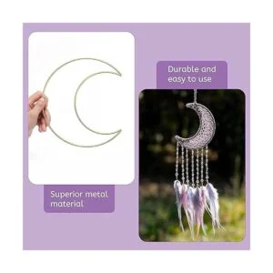 Hoedia 8 anillos dorados de macramé atrapasueños aros de_3