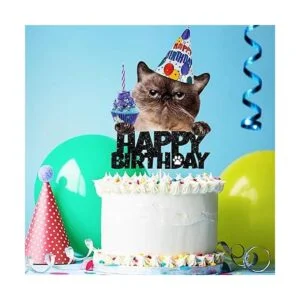 Decoración para tartas de feliz cumpleaños para gatos_3