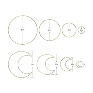 Hoedia 8 anillos dorados de macramé atrapasueños aros de_2