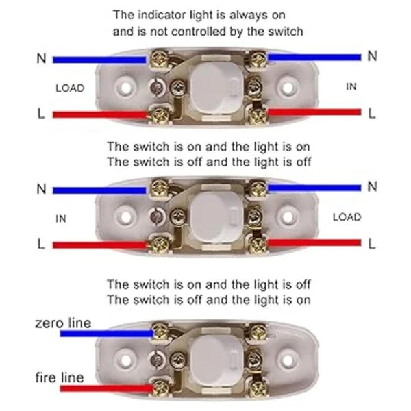 weideer 2 piezas de interruptor de cable en línea botón_4