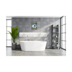 Letrero divertido de estaño para decoración de baño_3