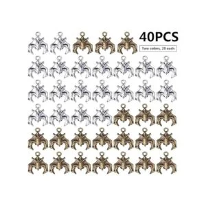 40 colgantes de murciélagos de aleación para Halloween_2