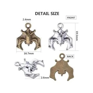 40 colgantes de murciélagos de aleación para Halloween_4