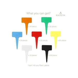 Beadnova Etiquetas para plantas 140 unidades diseño de T_3