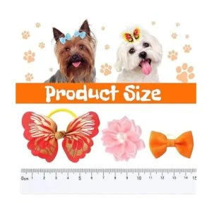 Janinka 36 lazos para el pelo de perro perlas de flores_2