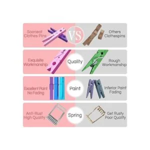 Pinzas para ropa de colores alfileres de madera de_2
