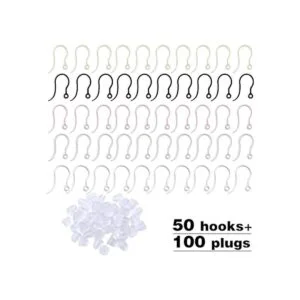 50 ganchos de plástico de 5 colores para pendientes con_2