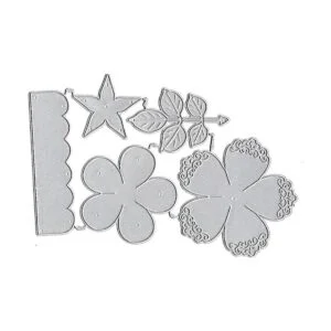 Troqueles de metal con hojas de flores en capas_2