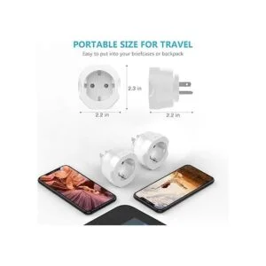 Paquete de 1 adaptador de enchufe de Europa a EE. UU._3