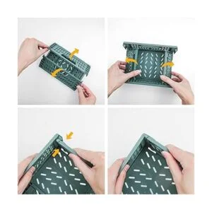 souG Paquete de 4 cestas de plástico para estantes hogar_6