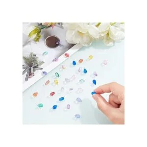 AHANDMAKER Dijes de cristal de lágrimas 100 cuentas de_3