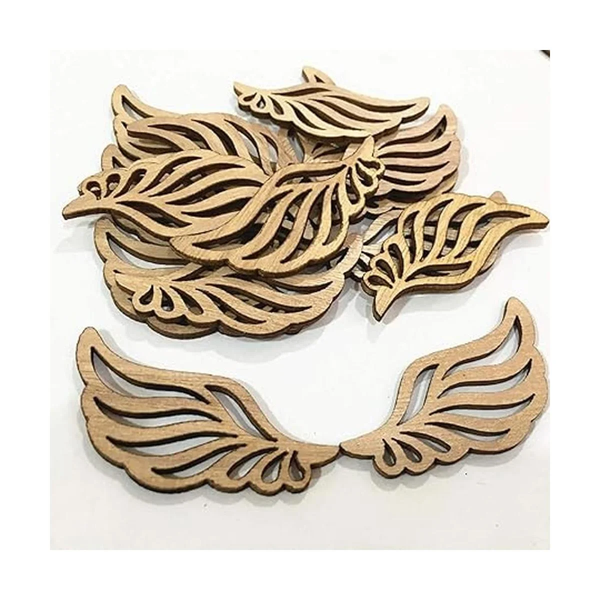 JANOU 80 rebanadas de madera con alas de ángel madera sin_5