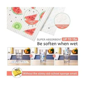 Paños de cocina suecos de frutas mixtas reutilizables_2