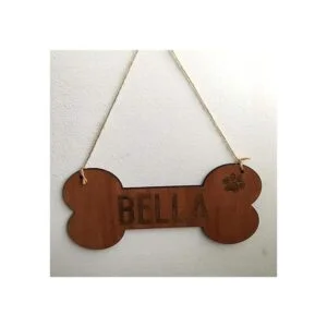 Hueso de perro colgante de madera signo sin terminar en_5