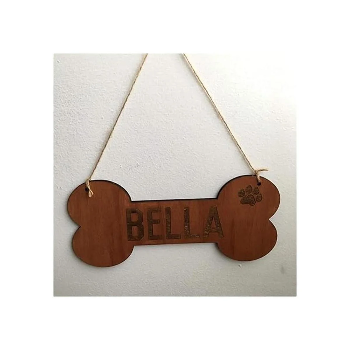 Hueso de perro colgante de madera signo sin terminar en_5