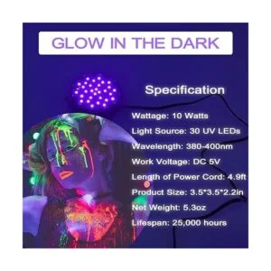 Luz LED de luz negra 10 W USB luces negras UV con_2