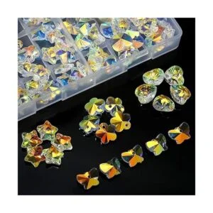 80 cuentas de cristal AB con forma de mariposa corazón_2