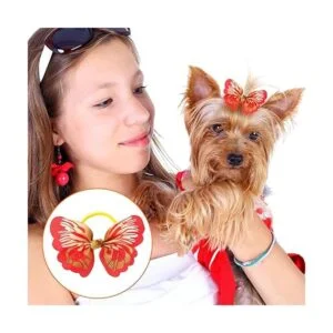 Janinka 36 lazos para el pelo de perro perlas de flores_5