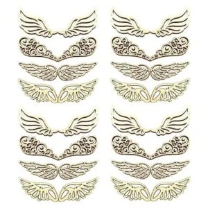 JANOU 80 rebanadas de madera con alas de ángel madera sin_1