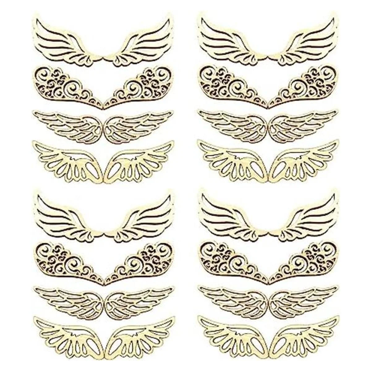 JANOU 80 rebanadas de madera con alas de ángel madera sin_1