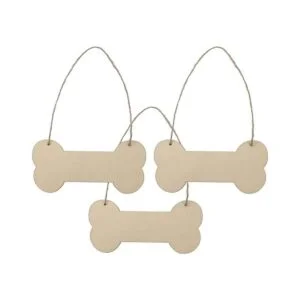 Hueso de perro colgante de madera signo sin terminar en_4