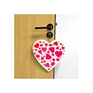 obmwang 4 corazones de madera natural de 11.5 x 11_4