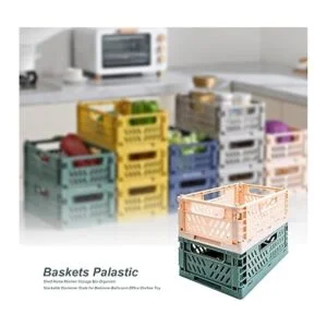 souG Paquete de 4 cestas de plástico para estantes hogar_5