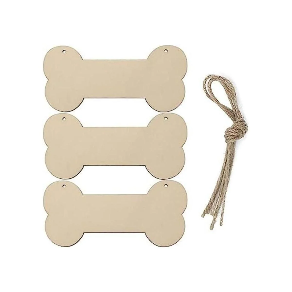 Hueso de perro colgante de madera signo sin terminar en_1