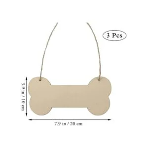 Hueso de perro colgante de madera signo sin terminar en_2