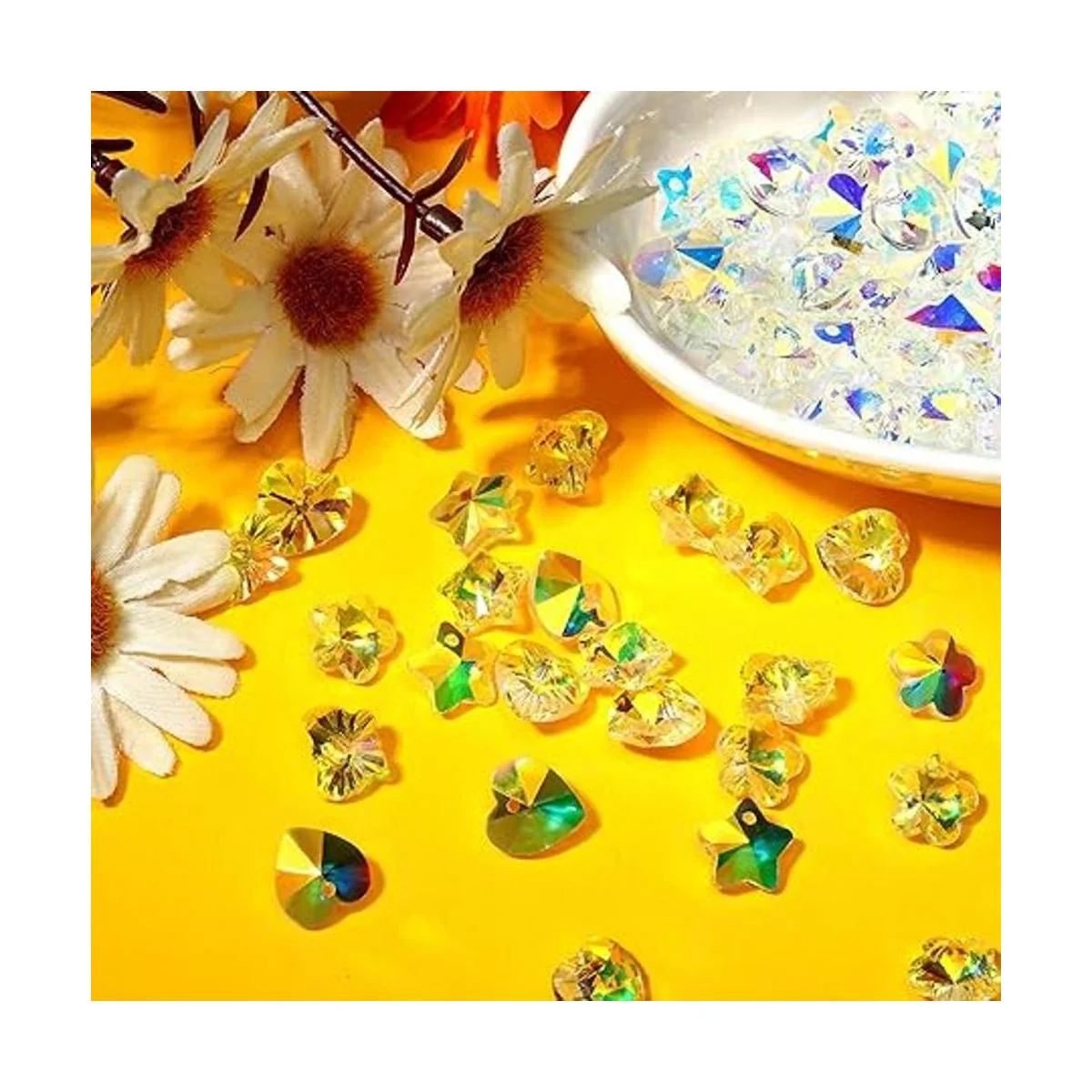 80 cuentas de cristal AB con forma de mariposa corazón_5