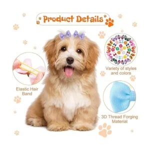 Janinka 36 lazos para el pelo de perro perlas de flores_3